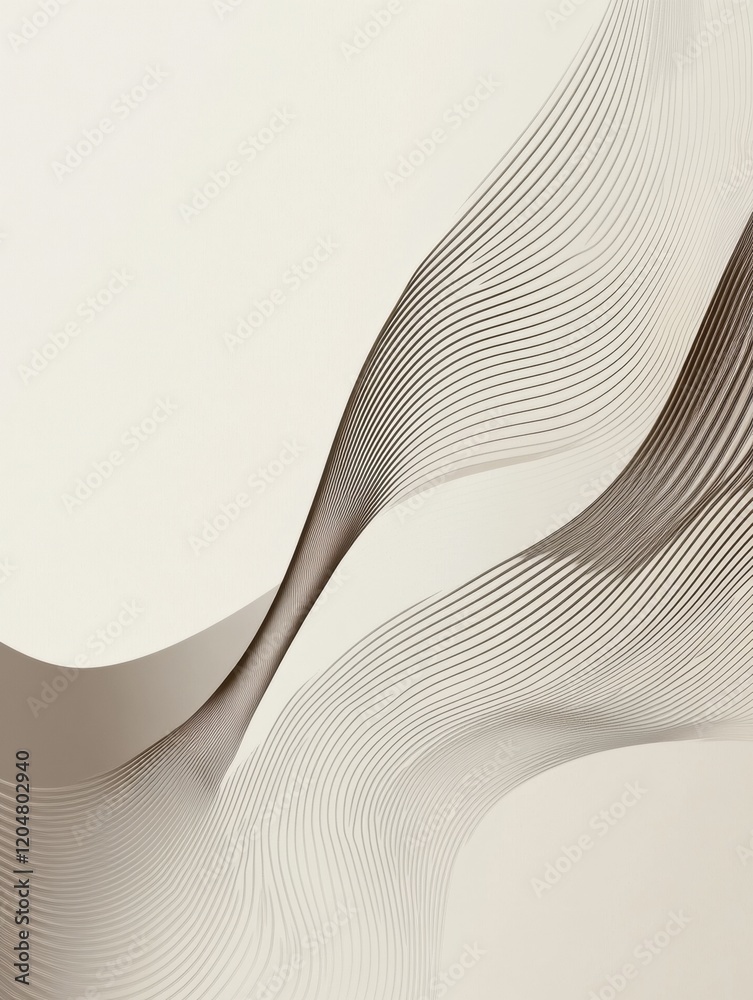 Aufkleber elegant wave patterns create visual harmony in neutral tones for artistic expression. generative ai