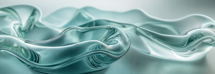 Obraz premium 3D liquid glass object. Abstract background. Fluid organic shape. 
