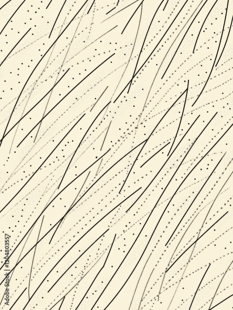 Poster abstract design featuring intersecting lines and dots on a light background creating a dynamic, mode
