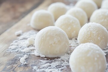 Fototapeta premium Traditional Japanese dessert Mochi ice cream in rice dough