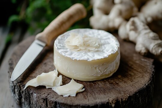 Using a girolle knife to shave tete de moine a Swiss semi hard cheese made from raw cow s milk known as Monks head