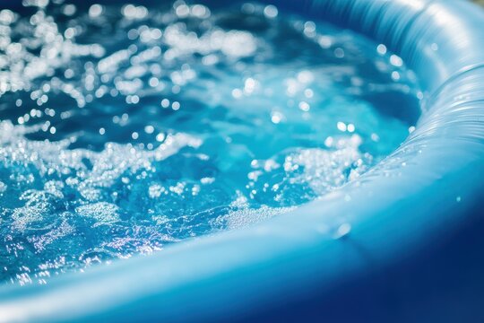 Using chlorine powder to eliminate algae and purify water in an inflatable pool