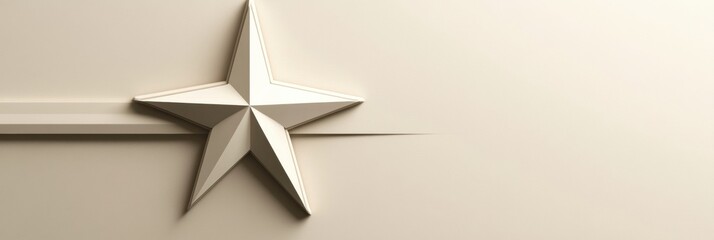 Decorative white star design on a smooth beige background showcasing minimalist art style. Generative AI