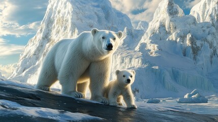 bear, animal, polar, polar bear, white, arctic, winter, wild, cold, nature, snow, wildlife, mammal, ice, north, zoo, fur, isolated, predator, illustration, vector, animal cartoon, baby animal