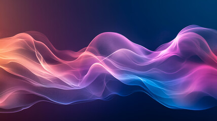 Obraz premium Abstract colorful flowing waves on a dark gradient background