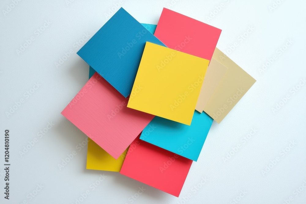 Aufkleber colorful sticky notes arranged in an artistic pattern on a white background showcasing creativity an
