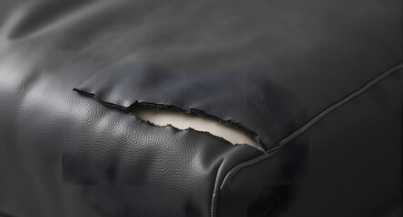 Torn Black Leather Texture