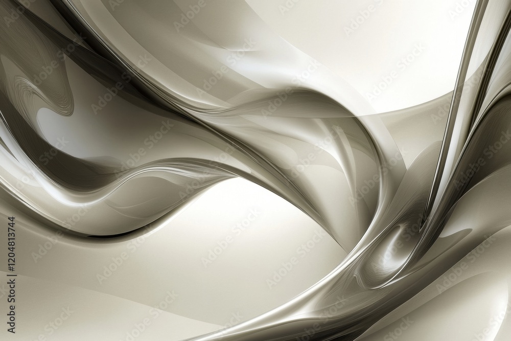 Aufkleber Swirling abstract design in neutral tones capturing movement and elegance in a smooth composition. Generative AI