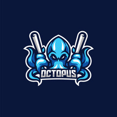 Octopus Baseball Logo