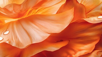 Obraz premium Orange Flower Petals Dewdrops Close Up Macro
