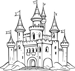 Fototapeta premium castle drawing outline