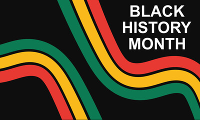 one person black man or woman side view potrait silhouette ,confident pose with red, yellow and green color. Black History Month color background with copy space for text. Vector illustration. EPS 10