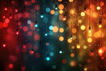 Bokeh Lights and Shimmering Curtains Create a Dreamy Abstract Composition with Vibrant Colors