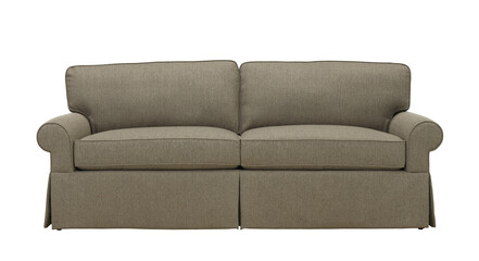 Obraz premium A modern armchair with wooden legs + clipping path. The chair is isolated on a white background. Furniture, interior object, sofa chair.