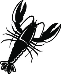 crawfish silhouette. vector illustration of crawfish