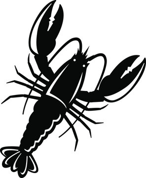 crawfish silhouette. vector illustration of crawfish