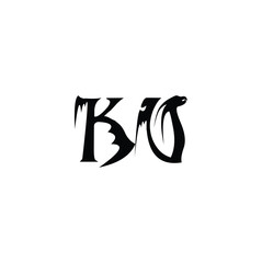 Fototapeta premium KU monogram logo design letter text name symbol monochrome logotype alphabet character simple logo