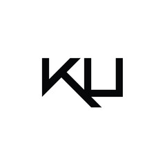 Fototapeta premium KU monogram logo design letter text name symbol monochrome logotype alphabet character simple logo