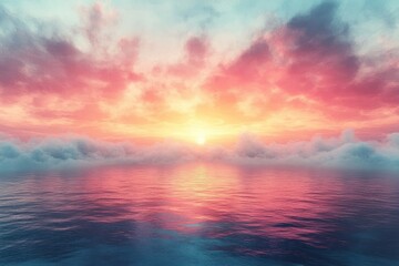 Obraz premium Serene Dawn Sky with Soft Pastels and Natural Light