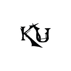KU monogram logo design letter text name symbol monochrome logotype alphabet character simple logo