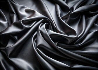 Obraz premium Dark, abstract black texture panoramic wallpaper, featuring a gradient fabric effect.