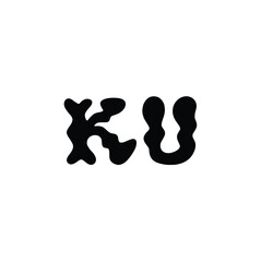 KU monogram logo design letter text name symbol monochrome logotype alphabet character simple logo