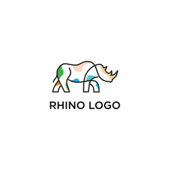 simple minimal rhino vektor logo outline style