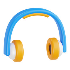 3D Headphone Icon with Bright Colors