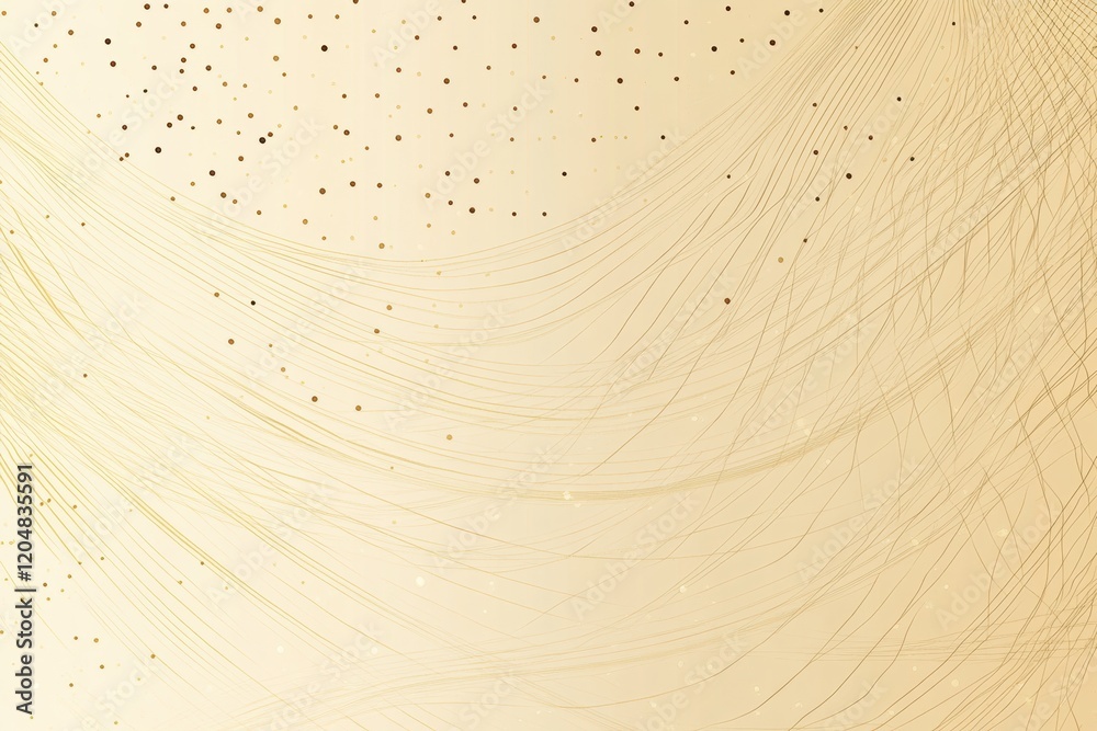 Poster soft golden background with delicate streaks and scattered dots resembling a dreamy abstract art pie