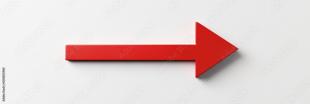 Aufkleber Direction of movement indicated by a bright red arrow pointing right on a plain white background. Generative AI