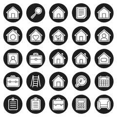 Real estate editable stroke outline icons set isolated on white background flat vector illustration. Pixel perfect