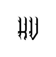 KV monogram logo design letter text name symbol monochrome logotype alphabet character simple logo