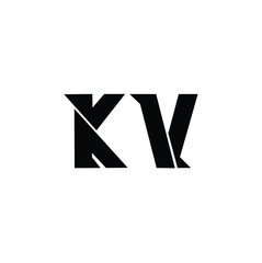 KV monogram logo design letter text name symbol monochrome logotype alphabet character simple logo
