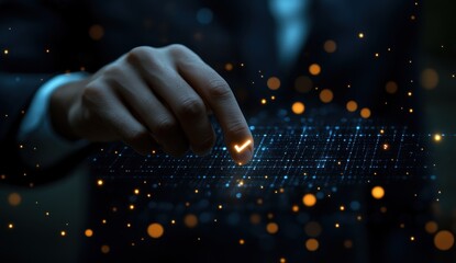 Businessman Digital Checklist Survey Quality Assessment Online Quiz Performance Evaluation