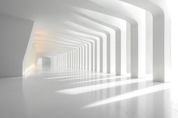 Obraz premium Modern Minimalist Interior Space with Dynamic Lines and Soft Natural Light