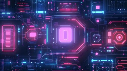 Obraz premium seamless IoT integration flat design top view futuristic theme animation colored pastel