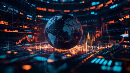 Fototapeta premium Global Market Data Visualization