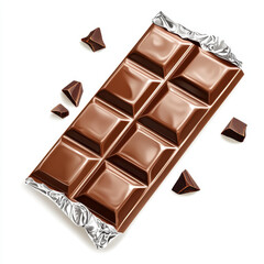 Fototapeta premium Delicious chocolate bar with pieces, perfect for sweet snack or dessert