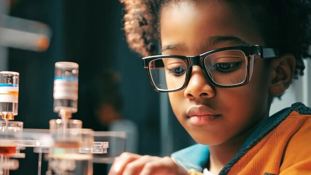A boy student learns about STEM education and women empowerment, discovering how diverse perspectives drive innovation