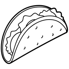 Minimalist Taco Line Art Vector Design