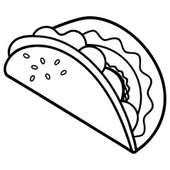 Minimalist Taco Line Art Vector Design