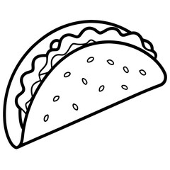 Minimalist Taco Line Art Vector Design