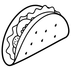 Minimalist Taco Line Art Vector Design