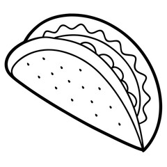 Minimalist Taco Line Art Vector Design