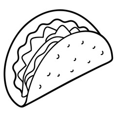 Minimalist Taco Line Art Vector Design