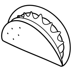 Minimalist Taco Line Art Vector Design