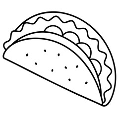 Minimalist Taco Line Art Vector Design