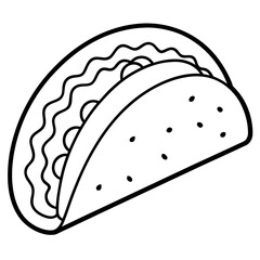 Minimalist Taco Line Art Vector Design