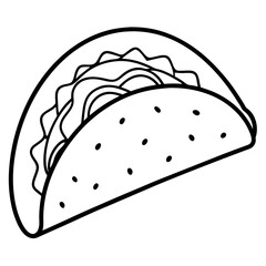 Minimalist Taco Line Art Vector Design