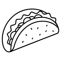 Minimalist Taco Line Art Vector Design